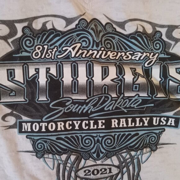 Women's 2021 Sturgis Motorcycle Rally V Neck Sleeveless Top/Tee - Picture 3 of 5